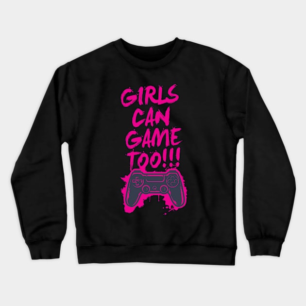 Gamer Girl T-Shirt Crewneck Sweatshirt by adcastaway